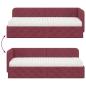 Preview: Eckbettgestell mit Matratze Weinrot 80 x 200 cm Stoff