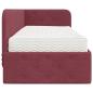 Preview: Eckbettgestell mit Matratze Weinrot 80 x 200 cm Stoff