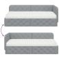 Preview: Eckbettgestell Hellgrau 90 x 200 cm Stoff