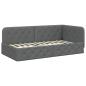 Preview: Eckbettgestell mit Matratze Dunkelgrau 90 x 200 cm Stoff