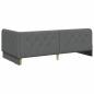 Preview: Eckbettgestell mit Matratze Dunkelgrau 90 x 200 cm Stoff