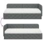 Preview: Eckbettgestell mit Matratze Dunkelgrau 90 x 200 cm Stoff