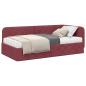 Preview: Eckbettgestell Weinrot 90 x 200 cm Stoff