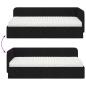 Preview: Eckbettgestell mit Matratze Schwarz 100 x 200 cm Stoff