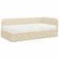 Preview: Eckbettgestell mit Matratze Creme 100 x 200 cm Stoff