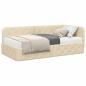 Preview: Eckbettgestell mit Matratze Creme 100 x 200 cm Stoff