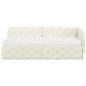 Preview: Eckbettgestell mit Matratze mit Kopfteil Creme 80 x 200 cm Samt