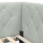 Preview: Eckbettgestell mit Matratze Hellgrau 90 x 190 cm Samt