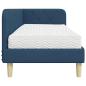 Preview: Eckbettgestell mit Matratze mit Kopfteil Blau 80 x 200 cm Stoff