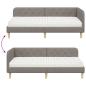 Preview: Eckbettgestell mit Matratze Taupe 90 x 200 cm Stoff