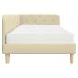 Preview: Eckbettgestell mit Matratze Creme 90 x 200 cm Stoff