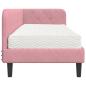 Preview: Eckbettgestell mit Matratze mit Kopfteil Rosa 80 x 200 cm Samt