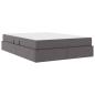 Preview: Aufbewahrungsbett mit Matratze Grau 140 x 190 cm Kunstleder