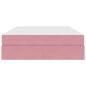 Preview: Aufbewahrungsbett mit Matratze Rosa 140 x 190 cm Samt