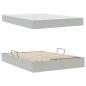 Preview: Aufbewahrungsbett mit Matratze Hellgrau 140 x 200 cm Samt