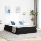 Preview: ARDEBO.de - Aufbewahrungsbett mit Matratze Schwarz 140 x 200 cm Samt