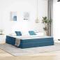 Preview: ARDEBO.de - Aufbewahrungsbett mit Matratze Dunkelblau 160 x 200 cm Samt
