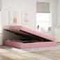 Preview: Aufbewahrungsbett mit Matratze Rosa 200 x 200 cm Samt