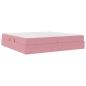 Preview: Aufbewahrungsbett mit Matratze Rosa 200 x 200 cm Samt