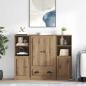 Preview: ARDEBO.de - Highboard mit Schubladen 3 pcs Artisan-Eiche Holzwerkstoff