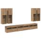 Preview: TV-Wandregal-Set Wandmontiert 7 pcs Artisan-Eiche Holzwerkstoff