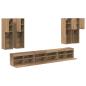 Preview: TV-Wandregal-Set Wandmontiert 7 pcs Artisan-Eiche Holzwerkstoff