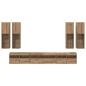 Preview: TV-Wandregal-Set Wandmontiert 7 pcs Artisan-Eiche Holzwerkstoff