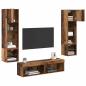 Preview: TV-Wandmöbel mit LED-Lichtleisten 6 pcs Altholz Holzwerkstoff