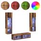 Preview: TV-Wandmöbel mit LED-Lichtleisten 6 pcs Altholz Holzwerkstoff