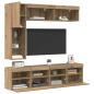 Preview: TV-Schränk Wandmontiert 7 pcs Artisan-Eiche Holzwerkstoff