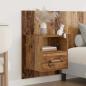 Preview: Kopfteil mit Schrank mit Schubladen 3 pcs Altholz Holzwerkstoff