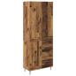Preview: Highboard mit Schubladen 2 pcs Altholz Engineered Wood und Glas