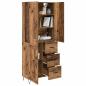 Preview: Highboard mit Schubladen 2 pcs Altholz Engineered Wood und Glas