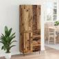 Preview: Highboard mit Schubladen 2 pcs Altholz Engineered Wood und Glas