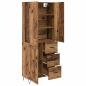 Preview: Highboard mit Schubladen 2 pcs Altholz Engineered Wood und Glas