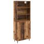 Preview: Highboard Altholz 69,5 x 34 x 180 cm Engineered Wood und Glas