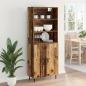 Preview: Highboard Altholz 69,5 x 34 x 180 cm Engineered Wood und Glas