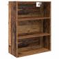 Preview: Highboard Altholz 69,5 x 34 x 180 cm Engineered Wood und Glas