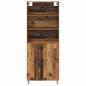 Preview: Highboard Altholz 69,5 x 34 x 180 cm Engineered Wood und Glas