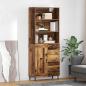 Preview: ARDEBO.de - Highboard Altholz 69,5 x 34 x 180 cm Engineered Wood und Glas