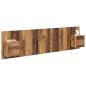 Preview: Kopfteil mit Schrank mit Schubladen 3 pcs Altholz Holzwerkstoff