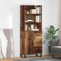 Preview: ARDEBO.de - Highboard Altholz 69,5 x 34 x 180 cm Engineered Wood und Glas