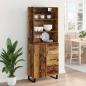 Preview: Highboard Altholz 69,5 x 34 x 180 cm Engineered Wood und Glas