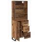 Preview: Highboard Altholz 69,5 x 34 x 180 cm Engineered Wood und Glas