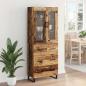 Preview: Highboard mit Schubladen 2 pcs Altholz Engineered Wood und Glas