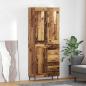Preview: ARDEBO.de - Highboard mit Schubladen 2 pcs Altholz Engineered Wood und Glas