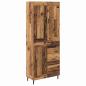 Preview: Highboard mit Schubladen 2 pcs Altholz Engineered Wood und Glas