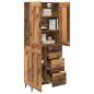 Preview: Highboard mit Schubladen 2 pcs Altholz Engineered Wood und Glas
