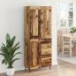 Preview: Highboard mit Schubladen 2 pcs Altholz Engineered Wood und Glas