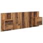 Preview: Kopfteil mit Schrank mit Schubladen 3 pcs Altholz Holzwerkstoff